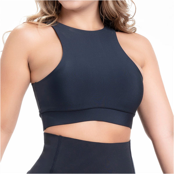 FLEXMEE 902463 | Sports Activewear Gym Bra Athleisure High Neck Line with Wide Back for Running | Comfort Line