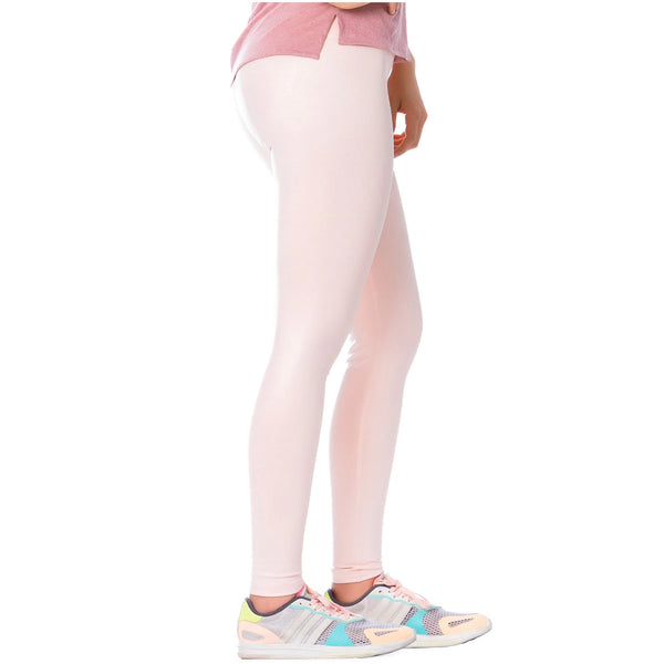 FLEXMEE 946164 | High-Rise Shimmer Pink Sports Leggings for Women