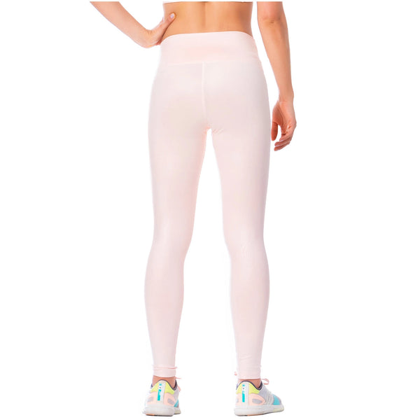 FLEXMEE 946164 | High-Rise Shimmer Pink Sports Leggings for Women