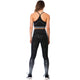 FLEXMEE 946166 | High-Waisted Shimmer Print Black Gym Leggings