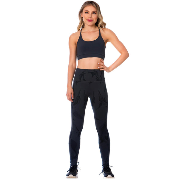 FLEXMEE 946171 High-Waisted Tummy Control Gray Leggings for Women