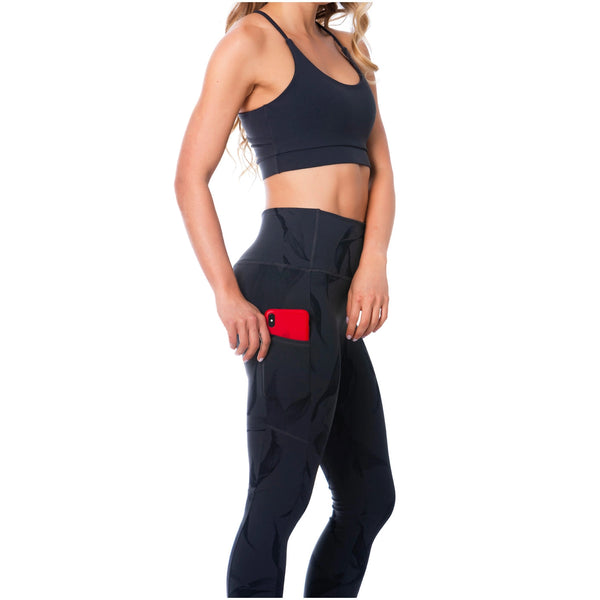 FLEXMEE 946171 High-Waisted Tummy Control Gray Leggings for Women