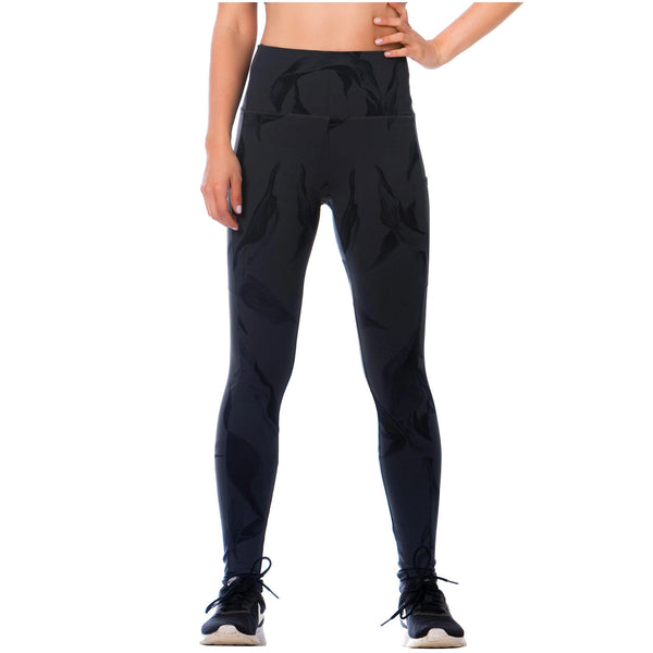 FLEXMEE 946171 High-Waisted Tummy Control Gray Leggings for Women