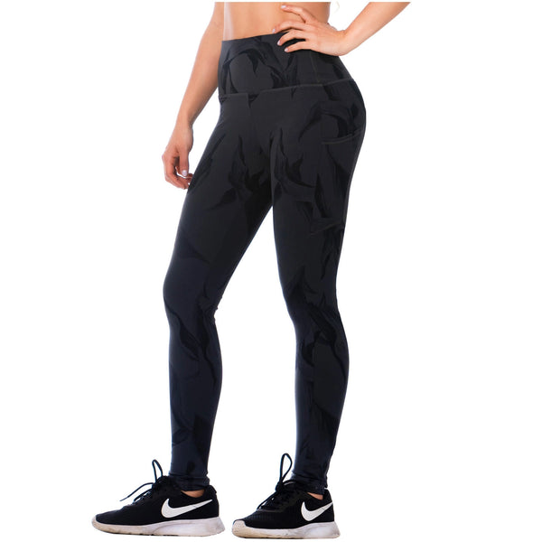 FLEXMEE 946171 High-Waisted Tummy Control Gray Leggings for Women