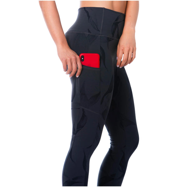 FLEXMEE 946171 High-Waisted Tummy Control Gray Leggings for Women