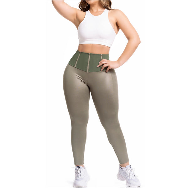 FLEXMEE 946705 | High Waisted Leggings With Tummy Control Activewear Sports Womens | Shape Line