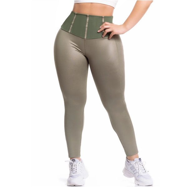 FLEXMEE 946705 | High Waisted Leggings With Tummy Control Activewear Sports Womens | Shape Line