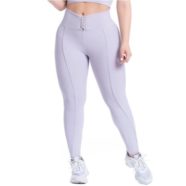 FLEXMEE 946749 | Sports Leggings Activewear High Waisted with Tummy Control Lace Up Waistband | Comfort Line