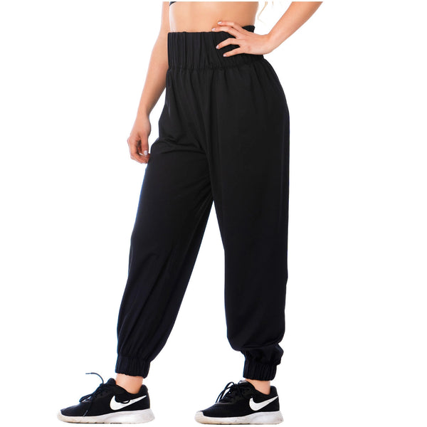 FLEXMEE 952054 | High-Waisted Black Joggers for Women