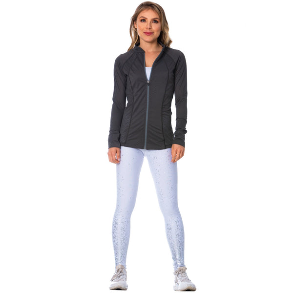 FLEXMEE 980010 See-Through Gray Sports Jacket for Women