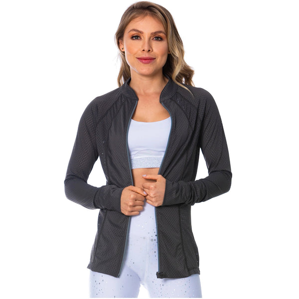 FLEXMEE 980010 See-Through Gray Sports Jacket for Women