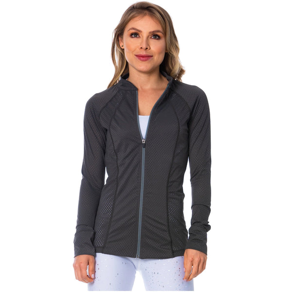 FLEXMEE 980010 See-Through Gray Sports Jacket for Women