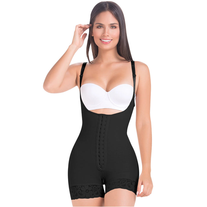 Fajas MariaE FP100 | Postpartum Faja Butt Lifting Shapewear For Daily Use | Open Bust & Front Closure | Powernet