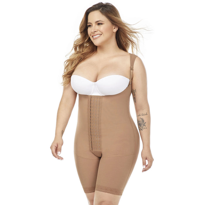 Fajas MariaE FQ100 | Post Surgery Body Shaper for Women | Open Bust & Front Closure | Powernet