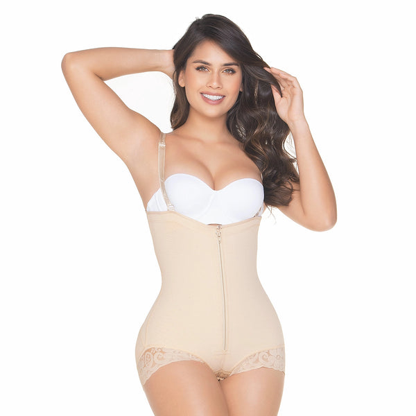 Mariae FU121 | Fajas Colombianas Post Surgery Open Bust Shapewear Bodysuit | Daily Use after Tummy Tuck & Lipo | Powernet