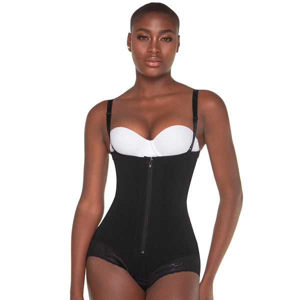 Mariae FU121 | Fajas Colombianas Post Surgery Open Bust Shapewear Bodysuit | Daily Use after Tummy Tuck & Lipo | Powernet