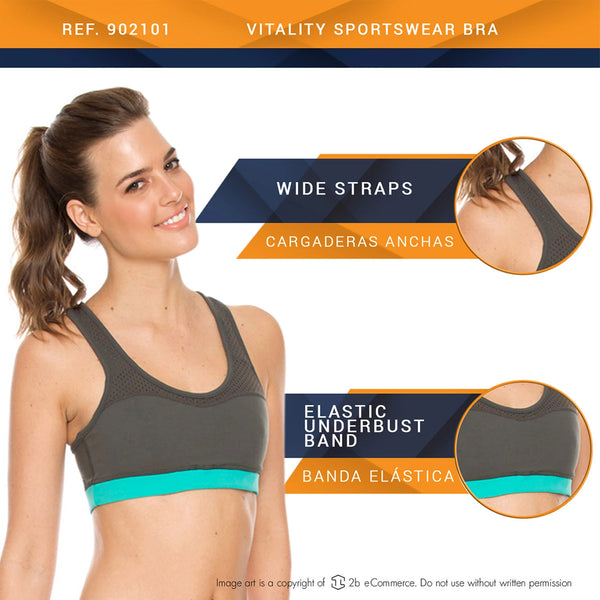 Flexmee 902101 Vitality Racerback Gym Sports Bras for Women | Supplex - Pal Negocio