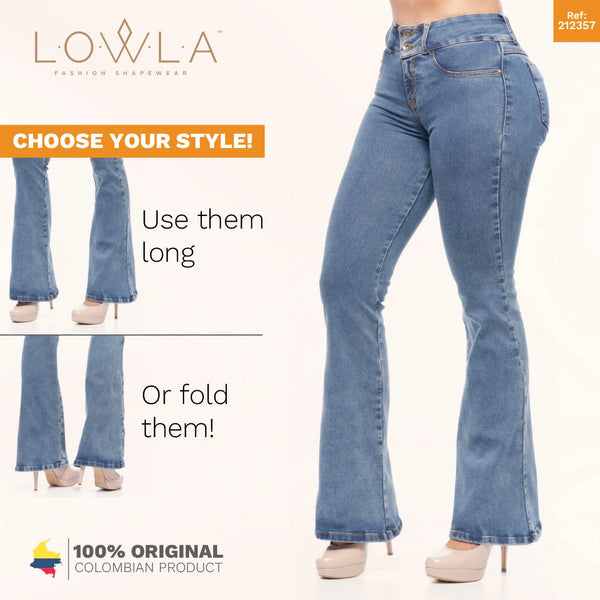 LOWLA 212357 Bum Lift Flare Colombian Jeans with Removable Pads