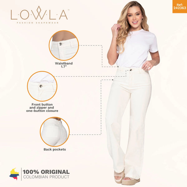 Lowla 242363 | High Waisted White jeans for Women Straight Leg