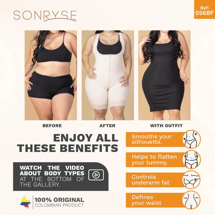 SONRYSE 056BF | Panty Bodysuit Shapewear with Built-in Bra | Postpartum and Daily Use | Powernet