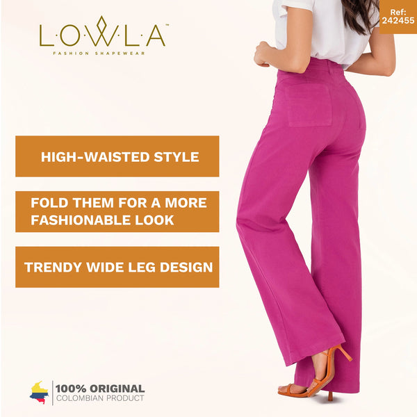 High Waisted White Straight Leg jeans for Women Lowla 242455