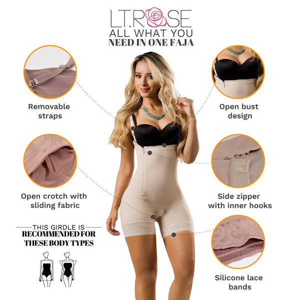 LT.Rose 21111 | Open Bust Butt Lifting Colombian Shapewear for Women | Everyday Use & Postpartum