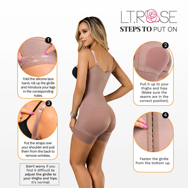 LT.Rose 21113 Open Bust Mid Thighs Butt-Lifting Girdle with Adjustable Straps |  Everyday Use