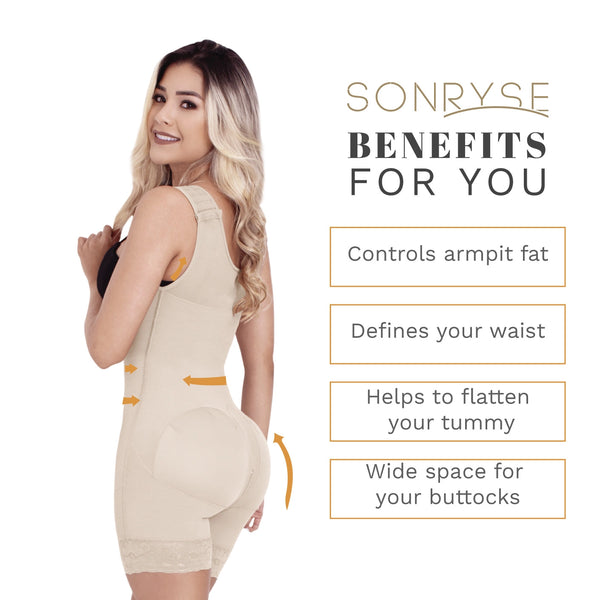 SONRYSE 211BF | Butt Lifter Colombian Bodysuit Shapewear | Postpartum and Everyday Use | Powernet