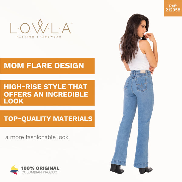 LOWLA  212358 Bum Lift Mom Flare Colombian Jeans with Ankle Openings