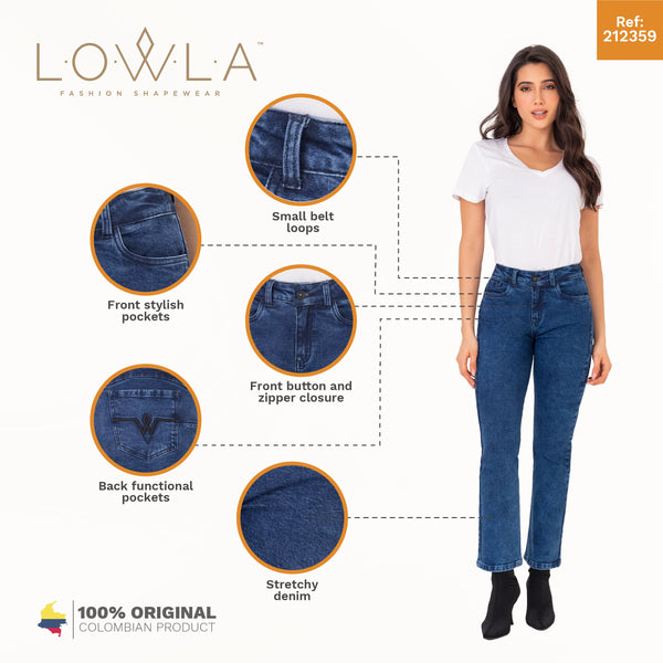 LOWLA  212359 Bum Lift Mom Straight Colombian Jeans for Women