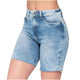Lowla 232361 | High Rise Butt Lifter Shorts Denim Distressed Jeans for Women