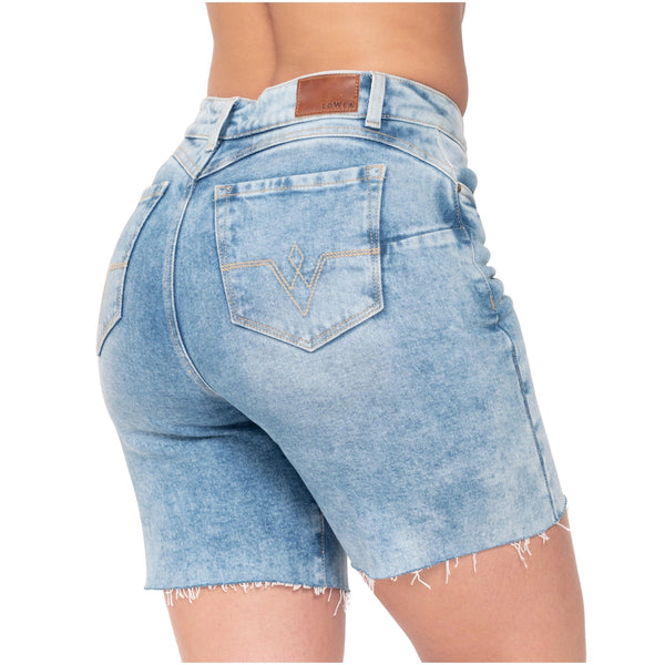 Lowla 232361 | High Rise Butt Lifter Shorts Denim Distressed Jeans for Women