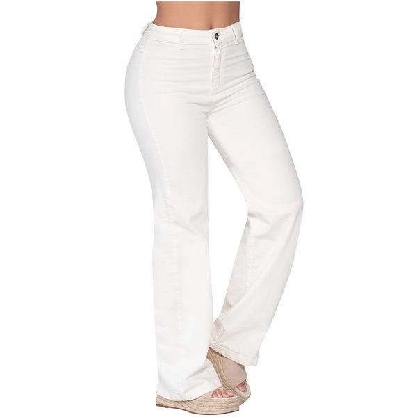 Lowla 242363 | High Waisted White jeans for Women Straight Leg