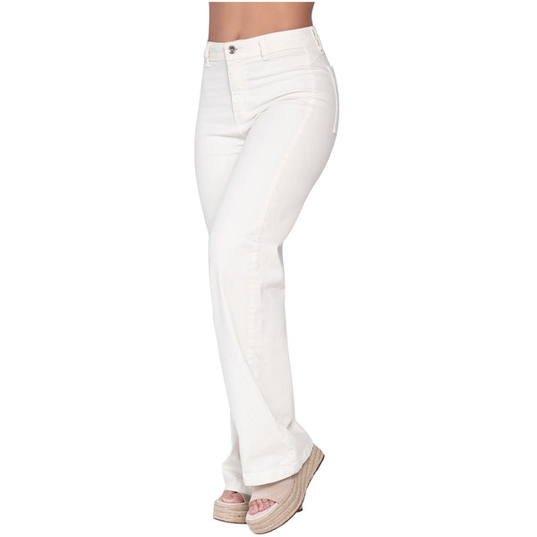 Lowla 242363 | High Waisted White jeans for Women Straight Leg