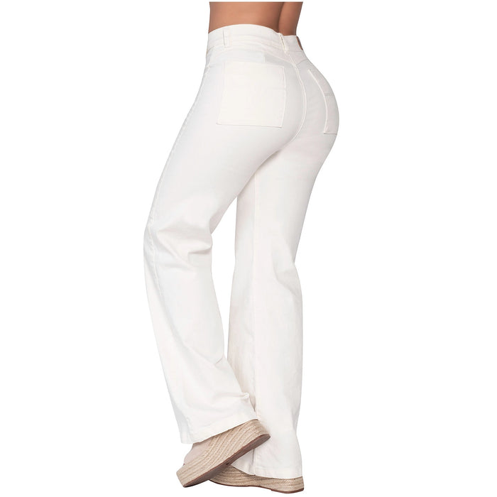 Lowla 242363 | High Waisted White jeans for Women Straight Leg