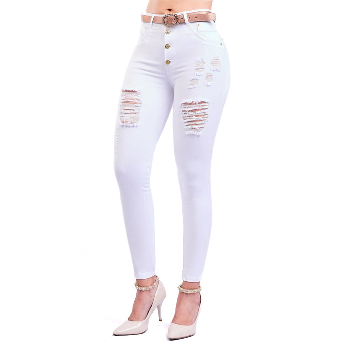 LT. Rose 1198 | Butt Lifting Skinny Ankle Ripped Colombian Jeans for Women