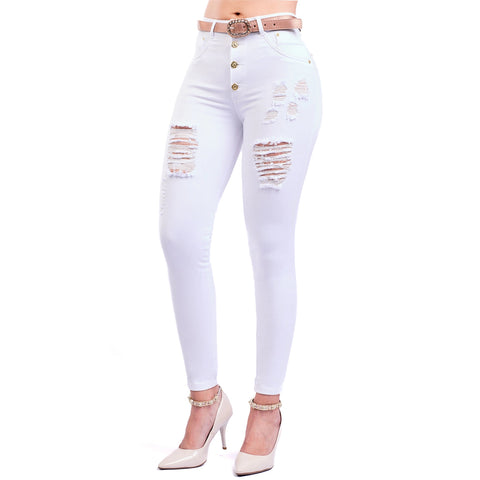 LT. Rose 1198 | Butt Lifting Skinny Ankle Ripped Colombian Jeans for Women