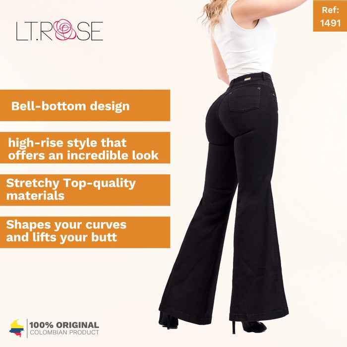 LT. Rose 1491 | Flare Wide Leg Butt Lifting Jeans for Women