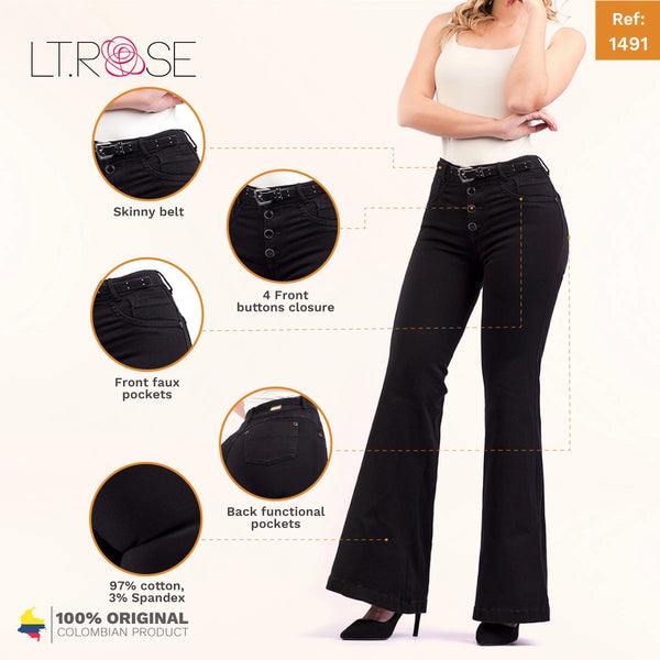 LT. Rose 1491 | Flare Wide Leg Butt Lifting Jeans for Women