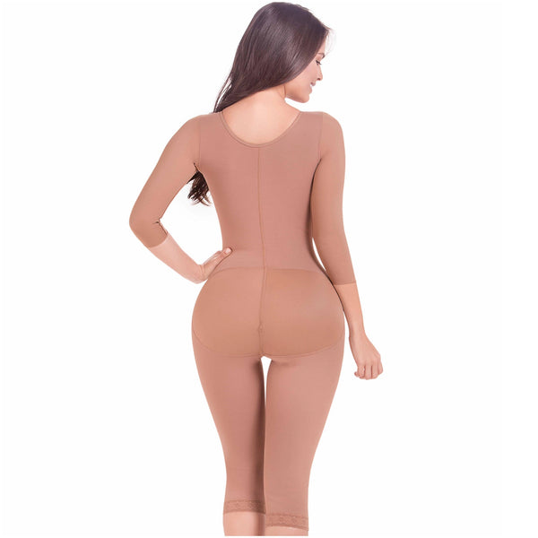 Fajas MariaE 9292 | Tummy Control Postoperative Full Shapewear with Sleeves | Powernet