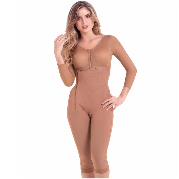 Fajas MariaE 9292 | Tummy Control Postoperative Full Shapewear with Sleeves | Powernet