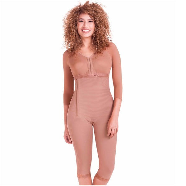 Fajas MariaE 9292 | Tummy Control Postoperative Full Shapewear with Sleeves | Powernet