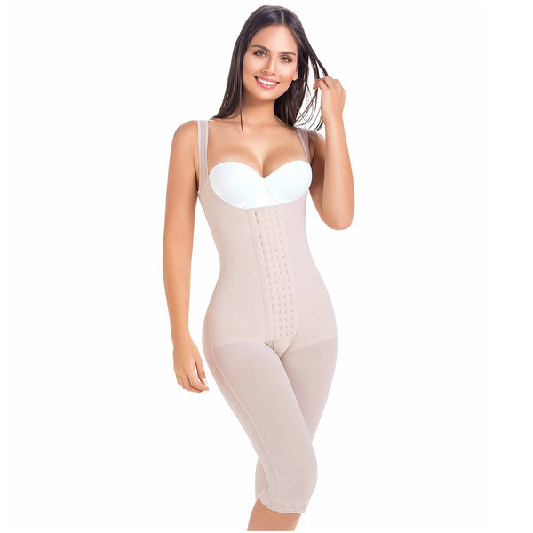 Fajas MariaE 9382 | Post Surgery Body Shaper | Postpartum Butt Lifting Girdle | Open Bust & Knee Length - Pal Negocio