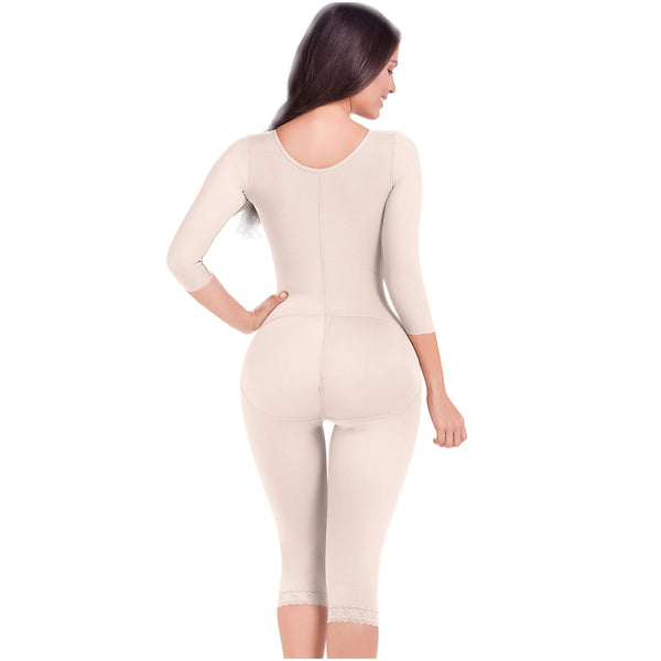 Fajas MariaE 9292 | Tummy Control Postoperative Full Shapewear with Sleeves | Powernet