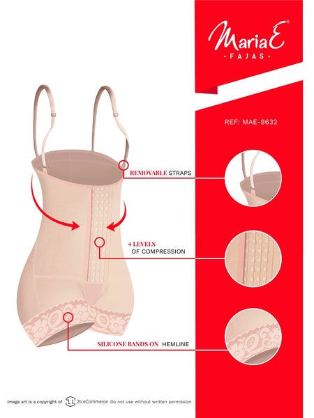 Fajas MariaE 9632 | Post Surgery Postpartum Boyshort Shapewear for Women | Strapless & Butt Lifting - Pal Negocio