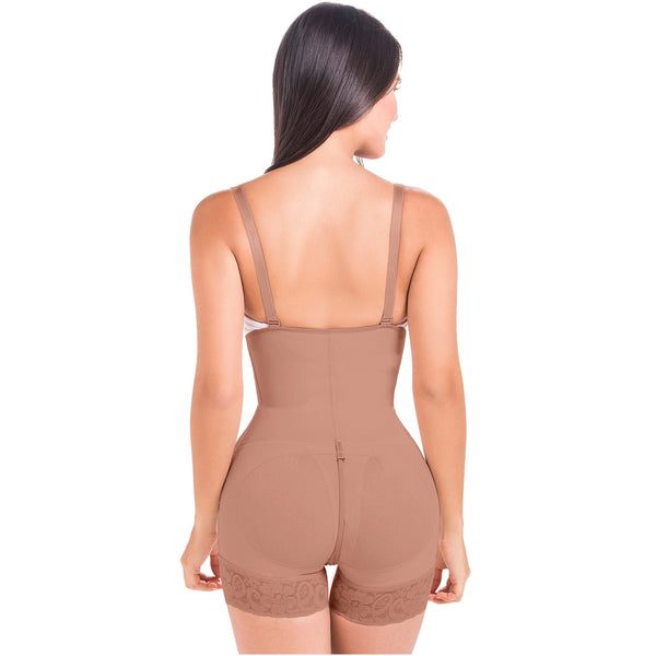 Fajas MariaE 9632 | Postpartum Boyshort Shapewear for Women | Strapless & Butt Lifting | Powernet