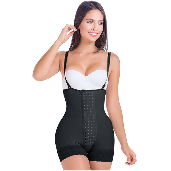 Fajas MariaE 9632 | Postpartum Boyshort Shapewear for Women | Strapless & Butt Lifting | Powernet