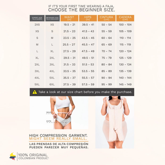 Fajas MariaE FQ102 | Post Op Shapewear for Women | Bra & Mid Thigh | Powernet