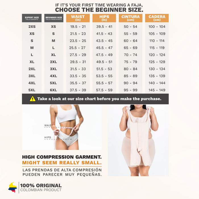 Fajas MariaE RA003 Fajas Colombianas Tummy Control Compression Garment | Open Bust Shapewear | Powernet