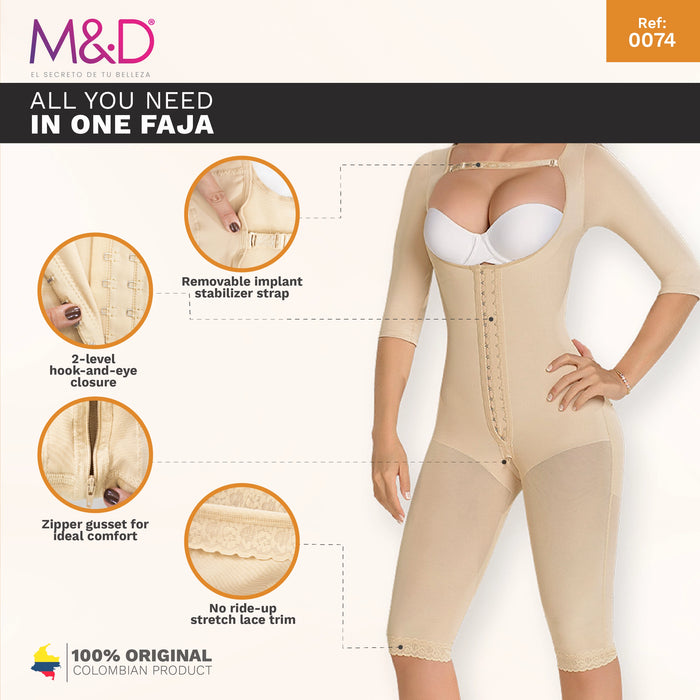 Fajas MYD 0074 Full Body Shapewear Bodysuit for Women / Powernet